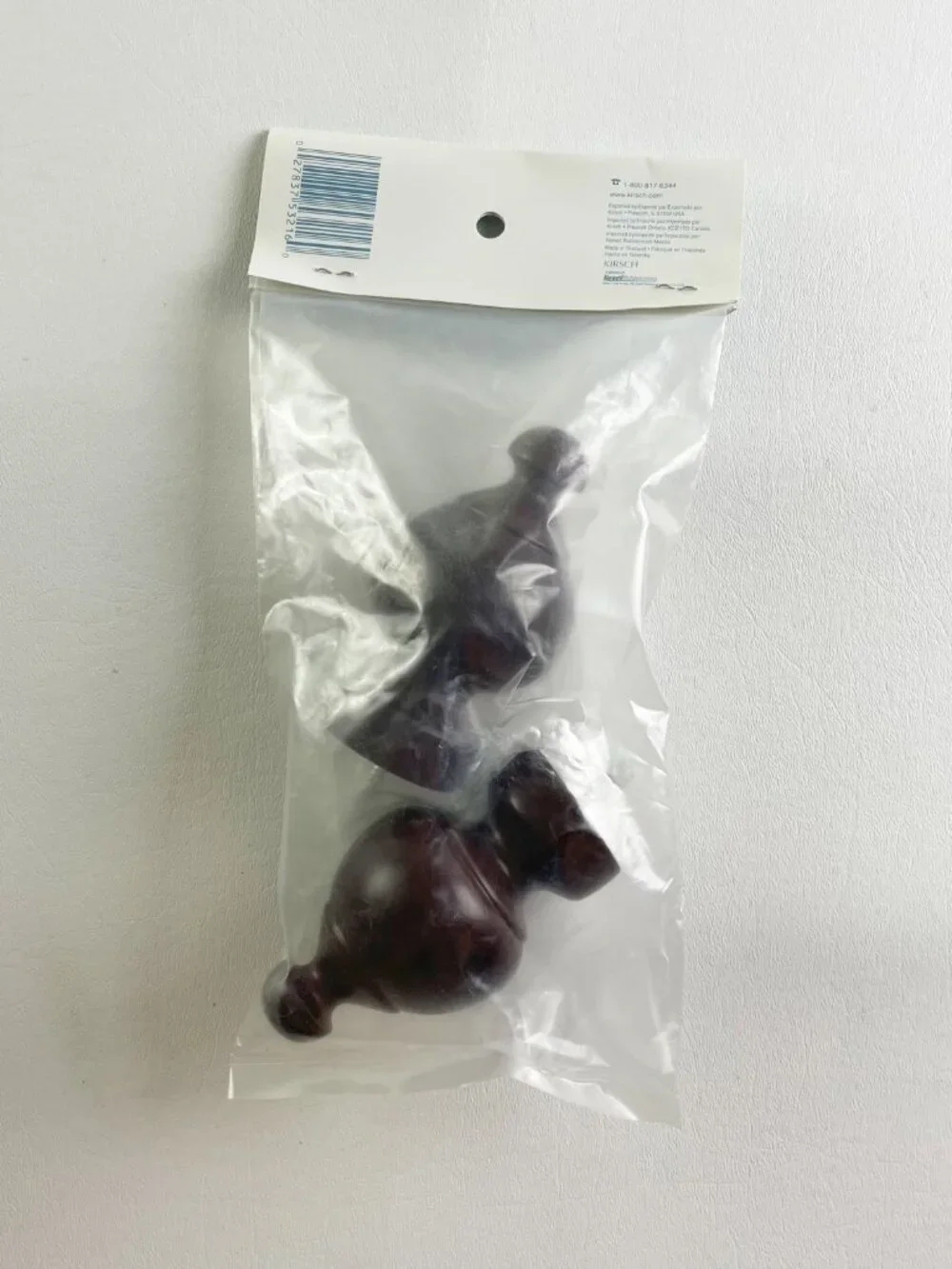 Kirsch Wood Mahogany Tulip Finials for 1 3/8